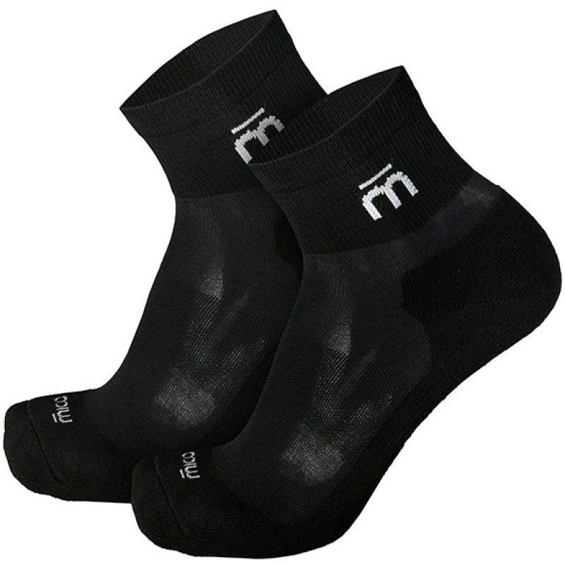 Mico 1283 Light weight Extra Dry run ankle socks 2 pairs pack- Black