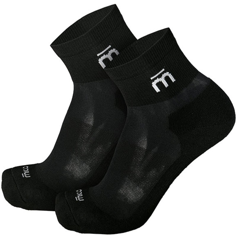 Mico 1283 Light weight Extra Dry run ankle socks 2 pairs pack- Black