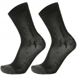 MICO 1254 Light weight X-Performance - workout crew socks - Black/Gray