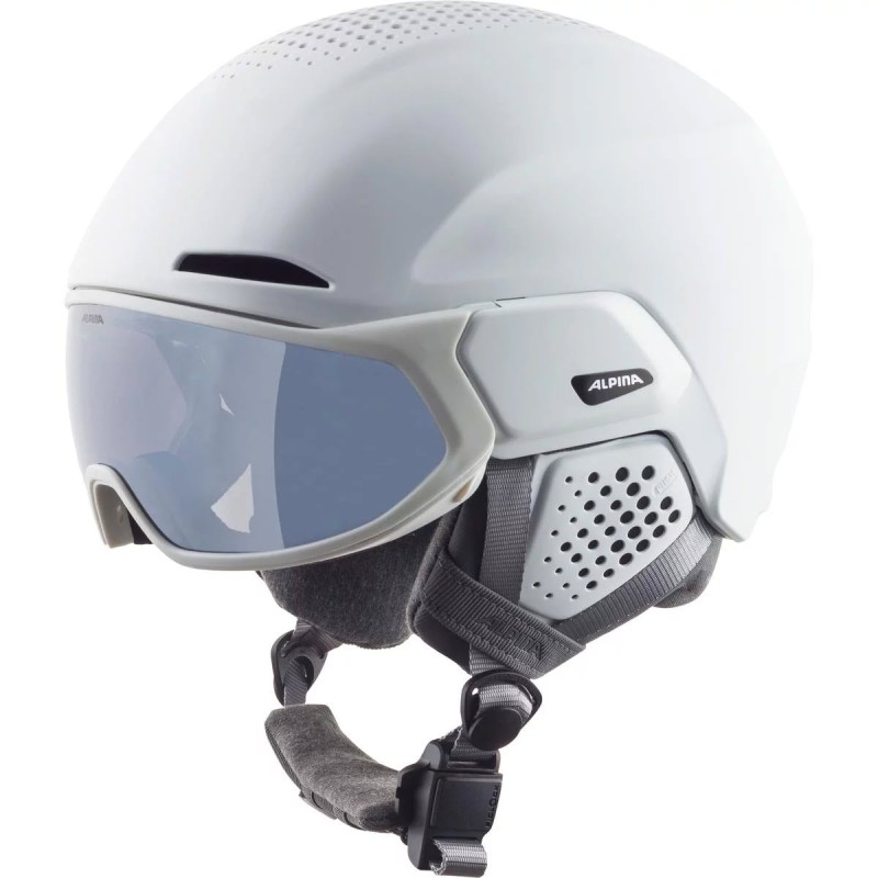ALPINA Alto Hi-EPS + Visor Q-Lite - Ski/Snowboard Helmet - White matt