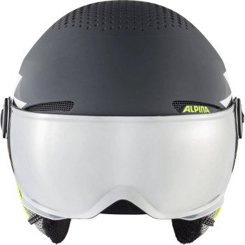 ALPINA Zupo Junior Hi-EPS + Visor Q-Lite- Junior Ski/Snowboard Helmet - charcoal-neon matt