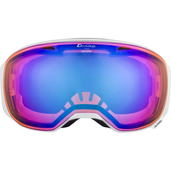 ALPINA BIG HORN Q-LITE - Ski/Snowboard goggle- white gloss/blue spherical mirror