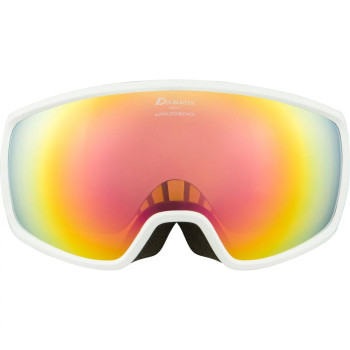 ALPINA Double Jack Q-Lite mirror - Ski/Snowboard Goggles - White matt/Rainbow spherical