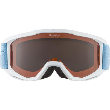 ALPINA PINEY Singleflex Hicon - Kid's snow google - White sky blue/Orange 
