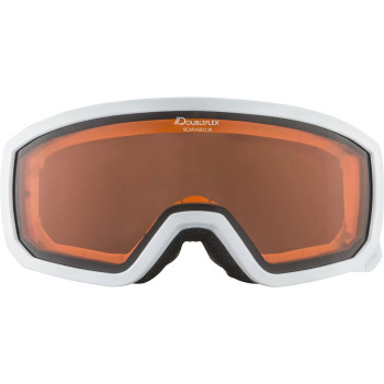 ALPINA SCARABEO Junior Doubleflex Hicon - Kid's snow google - White rose matt/Orange