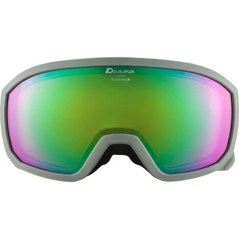 ALPINA SCARABEO Junior Q-Lite Mirror - Junior Ski/Snowboard goggle - Moon grey matt/Green spherical