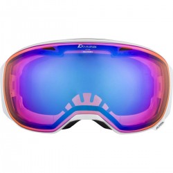 ALPINA BIG HORN Q-LITE - Μάσκα Ski/Snowboard- white gloss/blue spherical mirror