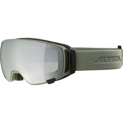 ALPINA DOUBLE JACK MAG Quattroflex Q - Μάσκα Ski/Snowboard - Moon Grey matt/Black spherical mirror