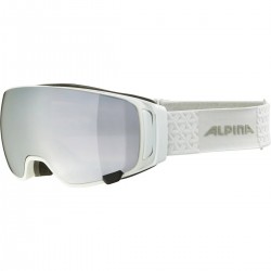 ALPINA DOUBLE JACK MAG Quattroflex Q - Μάσκα Ski/Snowboard - White matt/Black spherical mirror