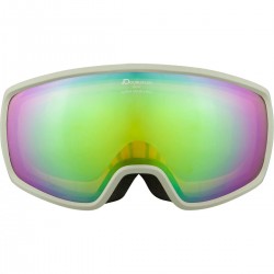 ALPINA Double Jack Q-Lite mirror - Μάσκα Ski/Snowboard - Moon Grey matt/Green spherical