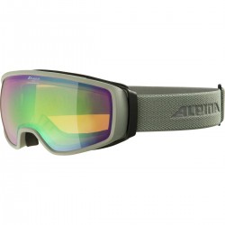 ALPINA Double Jack Q-Lite mirror - Μάσκα Ski/Snowboard - Moon Grey matt/Green spherical