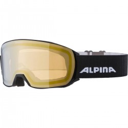 ALPINA Nakiska Q-Lite mirror - Ski/Snowboard Goggles - Black matt/Gold cylindrical