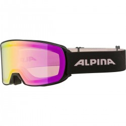 ALPINA Nakiska Q-Lite mirror - Ski/Snowboard Goggles - Black Rose matt/Pink cylindrical