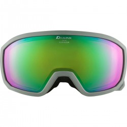 ALPINA SCARABEO Junior Q-Lite Mirror - Παιδική Μάσκα Ski/Snowboard - Moon grey matt/Green spherical