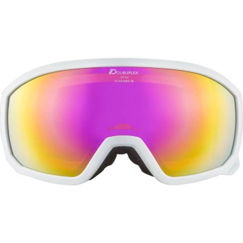 ALPINA SCARABEO Junior Q-Lite Mirror - Παιδική Μάσκα Ski/Snowboard - White matt/Pink spherical ALPINA SCARABEO Junior Q-Lite Mirror - Παιδική Μάσκα Ski/Snowboard - White matt/Pink spherical