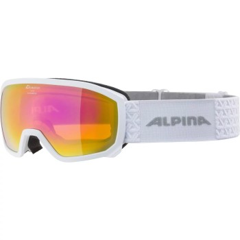 ALPINA SCARABEO Junior Q-Lite Mirror - Παιδική Μάσκα Ski/Snowboard - White matt/Pink spherical ALPINA SCARABEO Junior Q-Lite Mirror - Παιδική Μάσκα Ski/Snowboard - White matt/Pink spherical