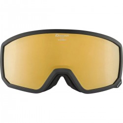 ALPINA  Scarabeo S Q-Lite Mirror - Ski/Snowboard Goggles - Black matt/Gold Cylindrical