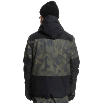 QUIKSILVER Mission Printed Block Insulated - Men's Snow Jacket - True Black Fade Out Camo