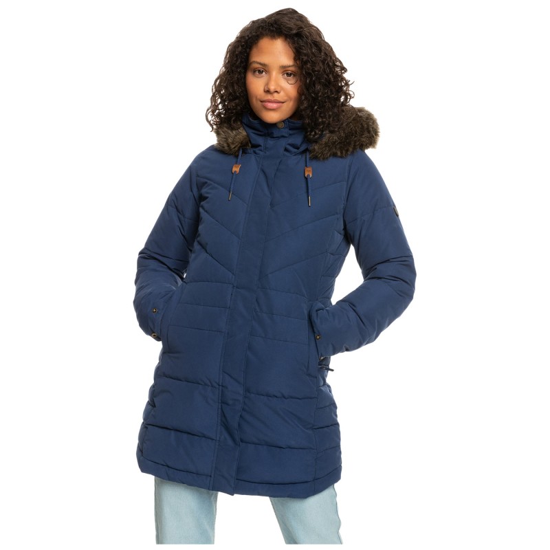 ROXY Ellie WarmLink w back heating panel - Insulated Hooded Jacket for Women - Medieval Blue
