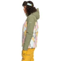 ROXY Galaxy Print Block Insulated - Γυναικείο Snow Jacket - Deep Lichen Green la palmeraie