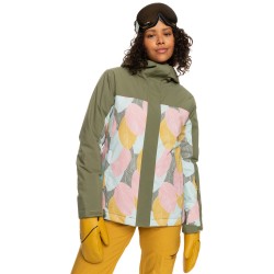 ROXY Galaxy Print Block Insulated - Γυναικείο Snow Jacket - Deep Lichen Green la palmeraie
