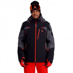 SPYDER Leader Dermizax 20K - Mens Insulated Ski Jacket - Black Volcano