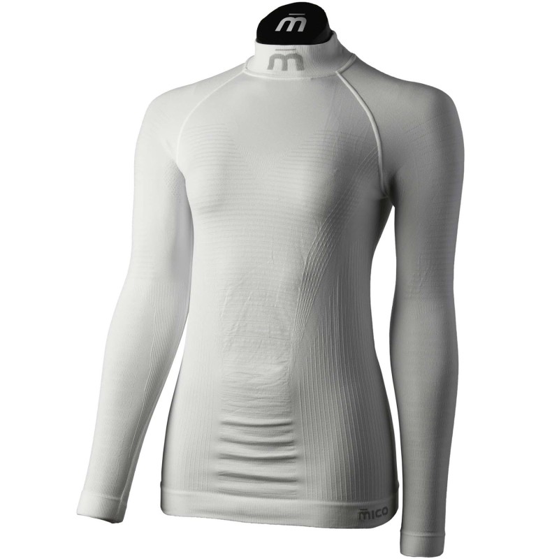 MICO 1856 Warm Control Skintech - Women's long sleeves round neck Underwear - White