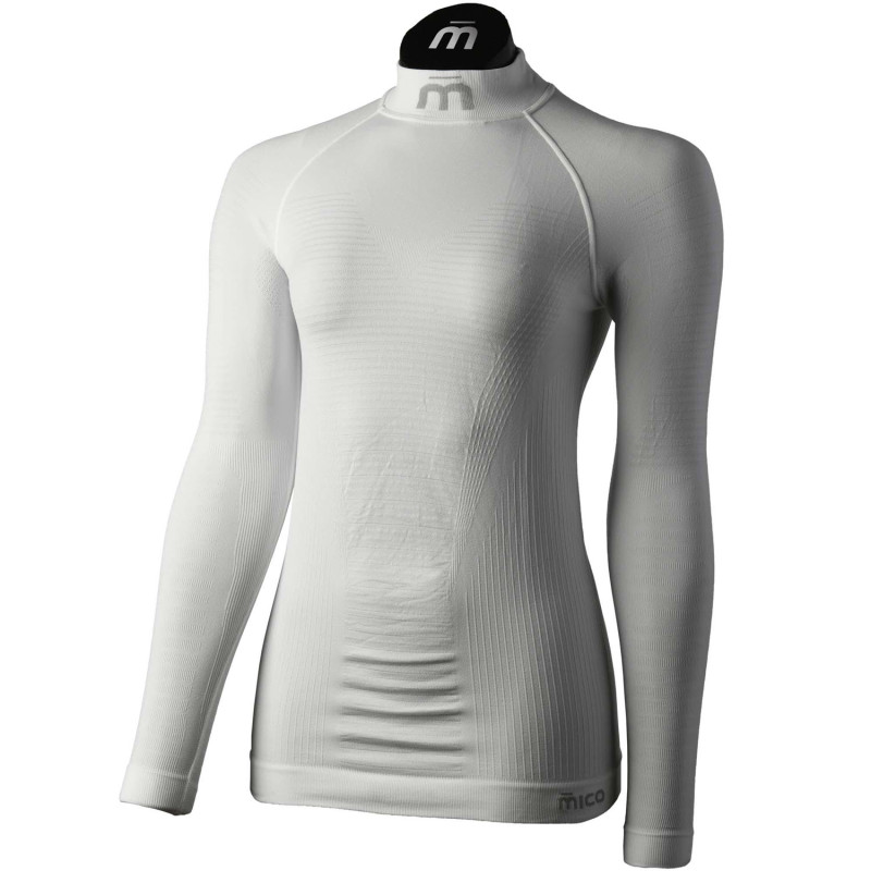MICO 1856 Warm Control Skintech - Women's long sleeves round neck Underwear - White