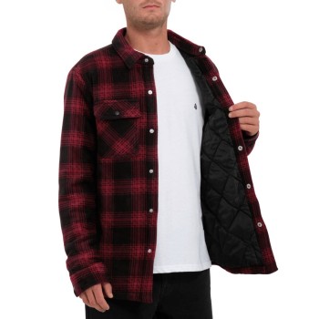 VOLCOM Bowered Fleece Over-Shirt - Men's fleece jacket - Wine