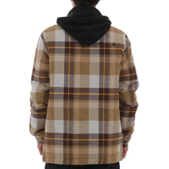 VOLCOM Insulated Riding Flannel - Men's insulated fleece jacket - Khakiest