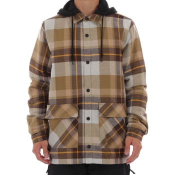 VOLCOM Insulated Riding Flannel - Men's insulated fleece jacket - Khakiest
