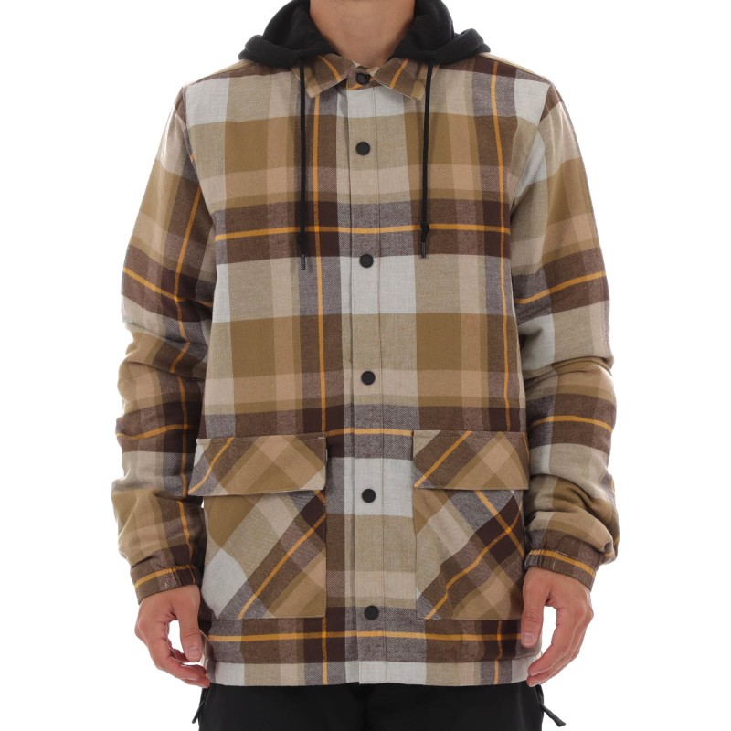 VOLCOM Insulated Riding Flannel - Men's insulated fleece jacket - Khakiest