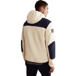 NAPAPIJRI Yupik Full-Zip Hoodie 3 - Men's Fleece Hoodie - White Blue Cb