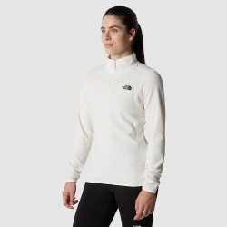THE NORTH FACE Women's 100 Glacier 1/4 Zip Fleece - Gardenia White 