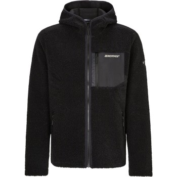 Ziener Juha Man - Ανδρική ζακέτα κουκούλα Sherpa fleece - Black Ziener Juha Man - Ανδρική ζακέτα κουκούλα Sherpa fleece - Black
