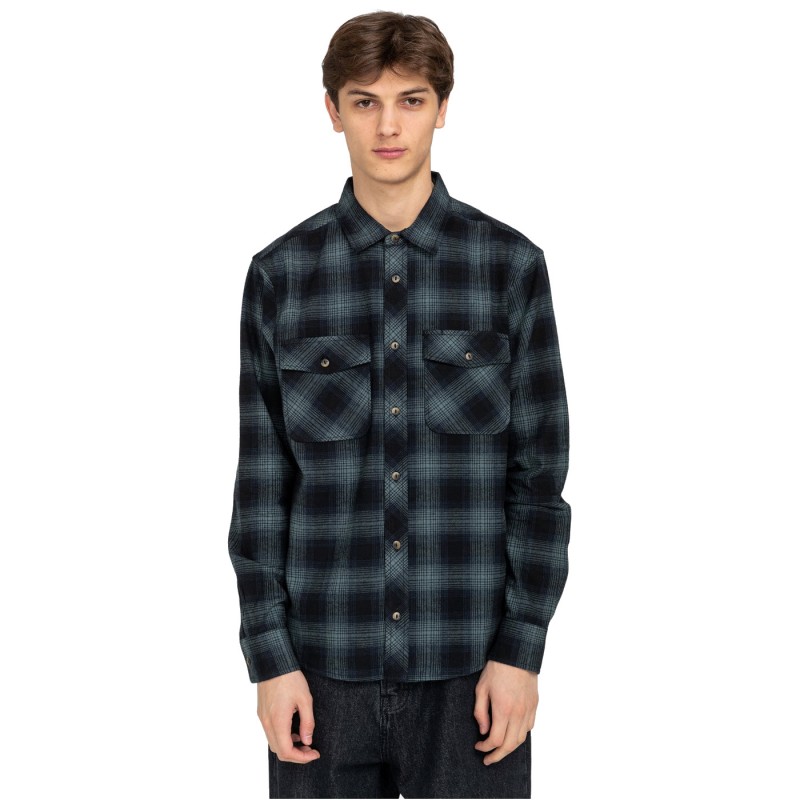 ELEMENT Tacoma - Long Sleeve Flannel Shirt for Men - Gradient Plaid Agave Green