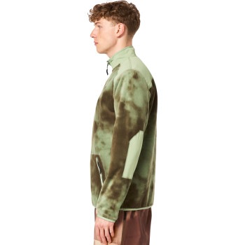 Oakley Tc Rykkinn Rc Fleece - Men's Half-Zip Gordura Fleece - Green Clouds Print