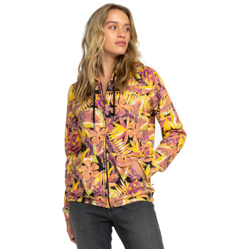 ROXY Dive Deep - Zip-Up Hoodie for Women - Anthracite Hot Tropics Apparel