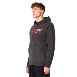 OAKLEY Teddy Full Zip Hoodie - Ανδρική Ζακέτα φούτερ-  Dark Gray Heather/American Flag