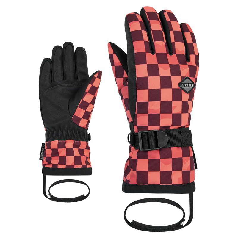 ZIENER LASSIM AS® - Junior Ski gloves - Chessboard Print