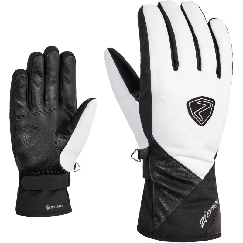 ZIENER Kamea GTX Lady - Women's Gore-Tex® ski gloves - White/Black