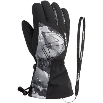 ZIENER Laval AS® AW - Junior ski gloves - Black Grey Mountain Print
