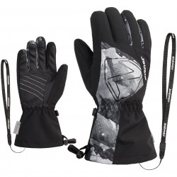 ZIENER Laval AS® AW - Παιδικά Γάντια Ski- Black Grey Mountain Print