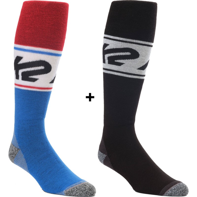 K2 Midweight Performance Sock (2 Pack) - Kάλτσες Ski/Snowboard - Red White/Black White