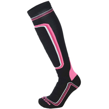 MICO 119 Superthermo Primaloft Women's ski socks - Black/Fucsia/Fluo