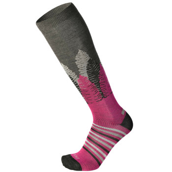 MICO 241 Light Weight Warm Control - ski socks - Grey Fuchsia Melange