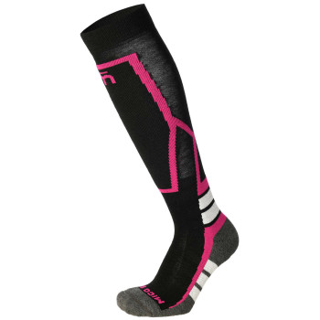 MICO 2600 Medium weight Warm control - Kid's ski socks - Black Fucsia