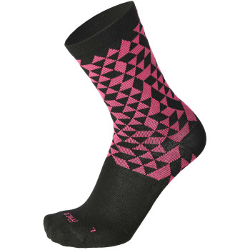 MICO 3019 Light weight Warm Control Merino - Outdoor crew socks - Black Fucsia