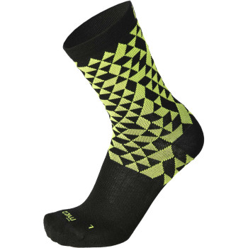 MICO 3019 Light weight Warm Control Merino - Outdoor crew socks - Black Yellow