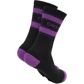 OAKLEY B1B Icon Socks 3 Pack - Crew Socks - Black Purple